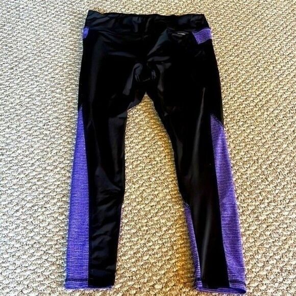 Jockey Athletic Legging. Black Purple size Large Poly Spandex - Picture 2 of 13